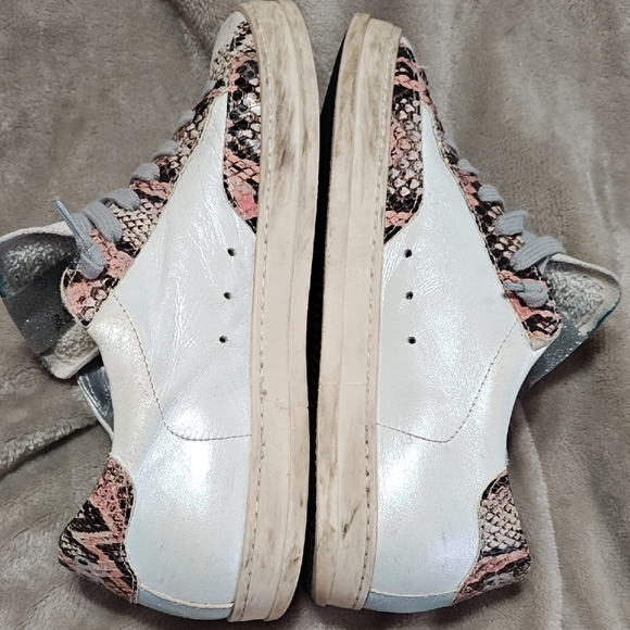 P448 Snake Skin Sneakers in Pink pearlescent leather Gray and Pink Sneakers size - Picture 7 of 11